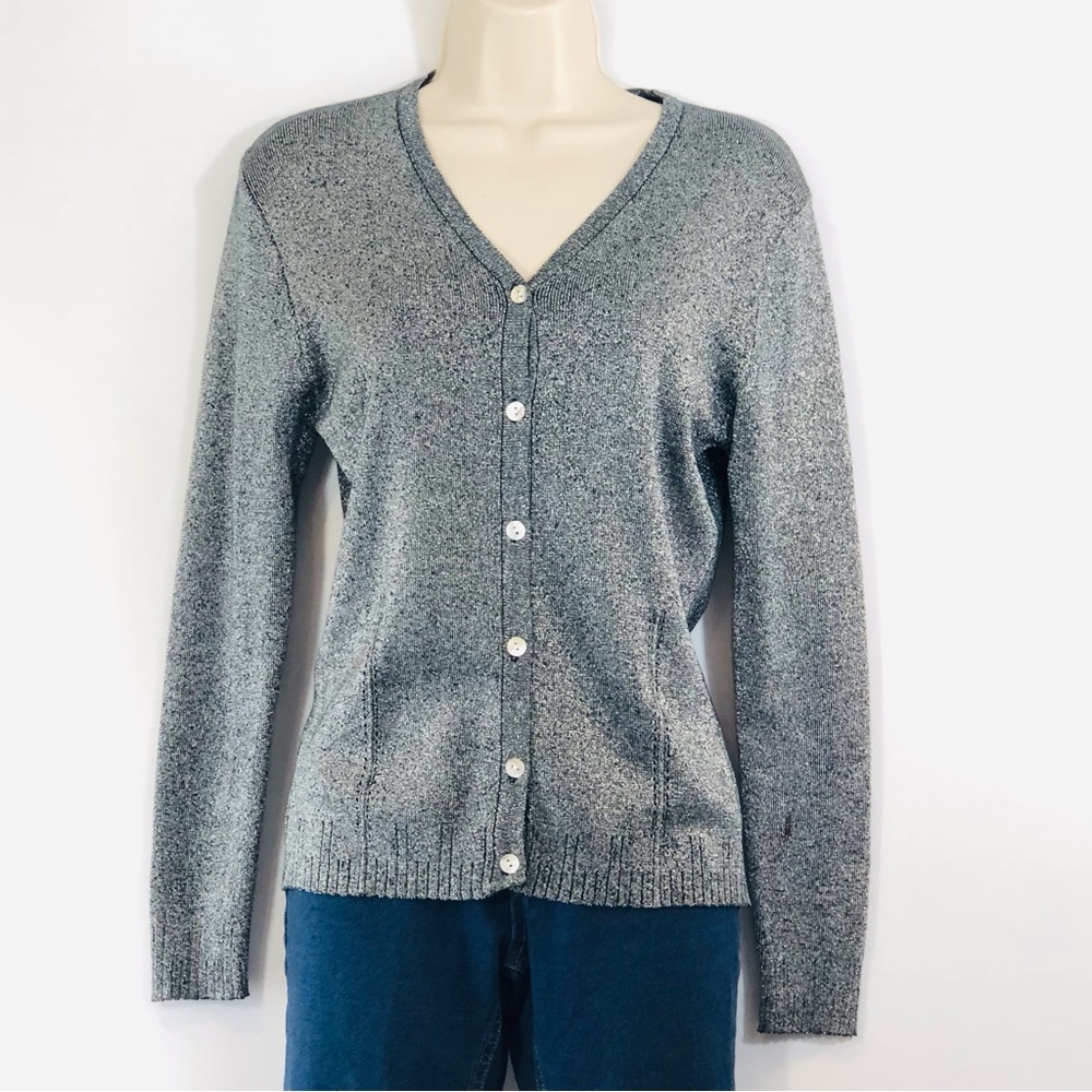 The Limited Black Gray Metalic Cardigan